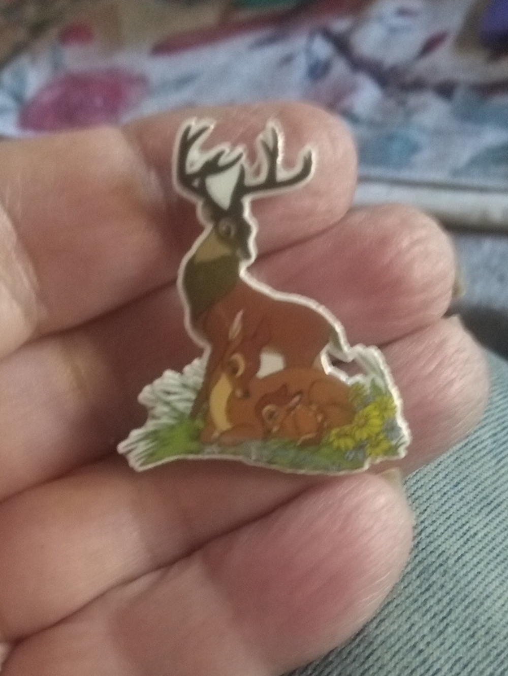 Charming Deer Family Enamel Lapel Pin